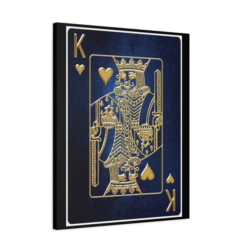 King Of Hearts Space Background Playing Card Canvas Wall Art for Ready-to-Hang